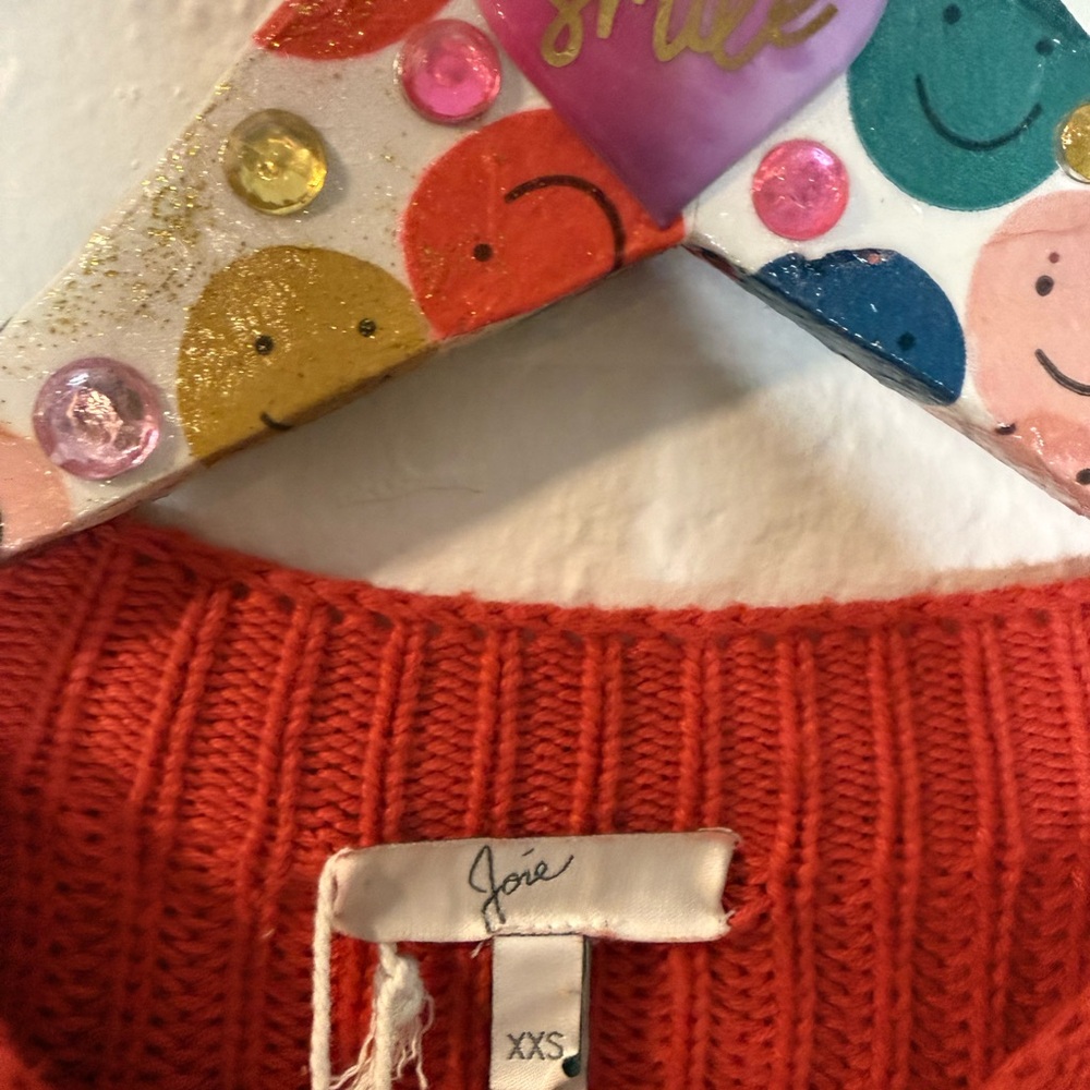 NWT JOIE‎ Landyn Cotton Cashmere Pointelle Sweater - Desert Rose - Size S - Picture 5 of 8